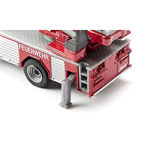 siku 1841 Camión de bomberos con escalera giratoria, Escalera móvil, 1:87, Metal/Plástico, Rojo