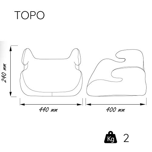 Silla de coche, asiento elevador de coche grupo 2 y 3 de 15Kg a 36Kg - Fabricado en Francia - (Noir2)