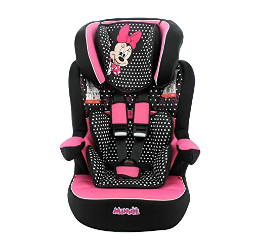 Silla de coche para Bebe isofix IMAX grupo 1/2/3 (9-36kg) con proteccion lateral y el reposacabezas ajustable - made in France - Minnie