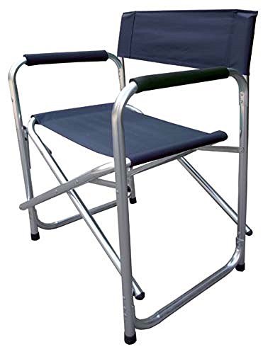 Silla de director en aluminio y poliéster azul de tela Oxford Cm 56x46xH 80