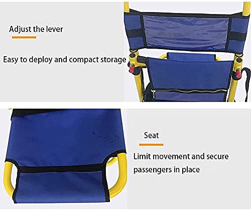 Silla De Escalera Plegable Camilla De Escalera Para Subir Ascensor De Rescate De Emergencia Ambulancia Bombero Ascensor De Evacuación Silla De Escalera Operación Para Una Sola Persona-Amarillo Azul (