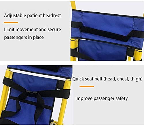 Silla De Escalera Plegable Camilla De Escalera Para Subir Ascensor De Rescate De Emergencia Ambulancia Bombero Ascensor De Evacuación Silla De Escalera Operación Para Una Sola Persona-Amarillo Azul (