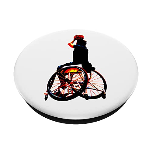 Silla de ruedas baloncesto deporte PopSockets PopGrip Intercambiable