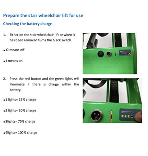 Silla de ruedas eléctrica plegable de primera calidad, silla de escalera de evacuación, elevador de silla de ruedas de escalera manual de transporte de emergencia - Capacidad de carga: 440 lb. Verde