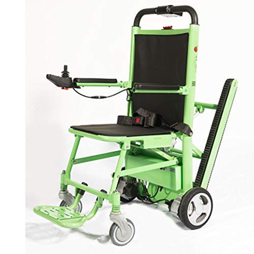 Silla de ruedas eléctrica plegable de primera calidad, silla de escalera de evacuación, elevador de silla de ruedas de escalera manual de transporte de emergencia - Capacidad de carga: 440 lb. Verde