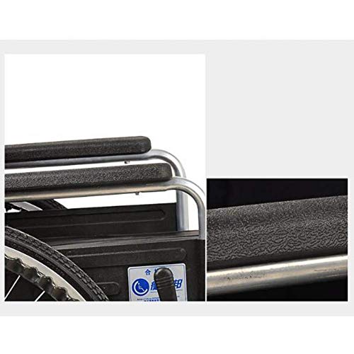 Silla de Ruedas Plegable Ligera con cinturón de Seguridad Plegable y fácil de Transportar con Orinal para Personas Mayores