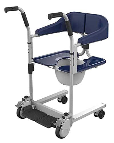 Silla De Traslado Para Elevador De Pacientes, Asiento Blando, Bandeja De Cama, Rueda Universal Silenciosa, Ajuste 9 Niveles, Apertura Y Cierre De 180 °, Para El Cuidado De Ancianos Paralizados