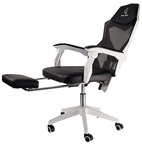 Silla Gamer WolfGame Ergo con Altura y reclinación Ajustables con reposapiés. Gaming Ergonomic Chair (White)