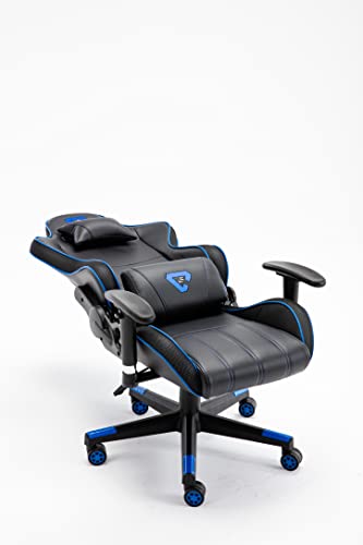 Silla Gaming RGB. Silla Escritorio con Luces LED. Silla butaca Gaming RGB. Sillon Gamer, computadora con Luces LED (WT-35 Azul Edge)