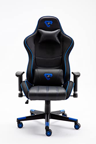 Silla Gaming RGB. Silla Escritorio con Luces LED. Silla butaca Gaming RGB. Sillon Gamer, computadora con Luces LED (WT-35 Azul Edge)