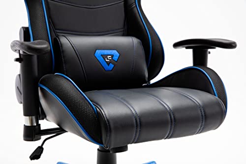 Silla Gaming RGB. Silla Escritorio con Luces LED. Silla butaca Gaming RGB. Sillon Gamer, computadora con Luces LED (WT-35 Azul Edge)