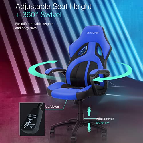 Silla Gaming, Silla Gamer, Silla de Ordenador Ergonómica, Altura Ajustable Azul_1