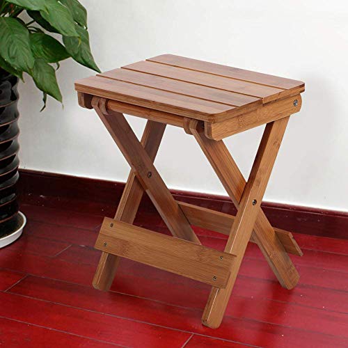 Silla Plegable de Madera, Taburete de bambú portátil Cuadrado para el hogar al Aire Libre Muebles Plegables Silla de Pesca Asiento