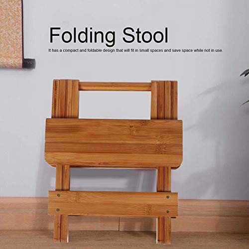 Silla Plegable de Madera, Taburete de bambú portátil Cuadrado para el hogar al Aire Libre Muebles Plegables Silla de Pesca Asiento