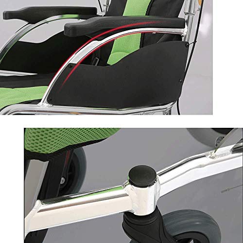 Sillas de ruedas de aluminio - Silla de viajes de transporte con reposapiés - Adecuado for las personas mayores, personas con discapacidad - Asiento 45cm