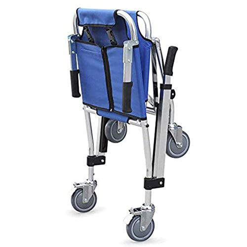 Sillas de ruedas plegable silla de escalera plegable ligera ambulancia plegable, 3 hebillas de liberación ajustables sillas ascensores de emergencia con 4 sillas Wheelstransport