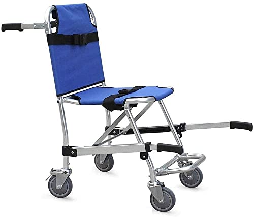 Sillas de ruedas plegable silla de escalera plegable ligera ambulancia plegable, 3 hebillas de liberación ajustables sillas ascensores de emergencia con 4 sillas Wheelstransport