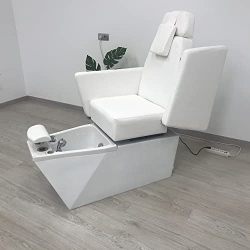 Sillón de Podología Spa Profesional FASCINO con bañera y función de cromoterapia. Asiento y respaldo regulables, apoyabrazos abatible. Gris