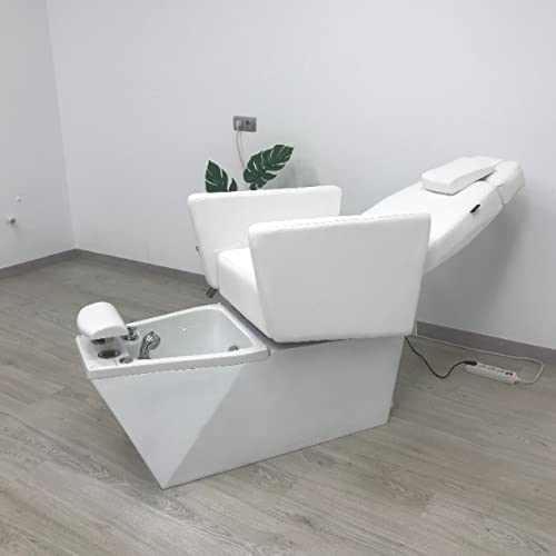 Sillón de Podología Spa Profesional FASCINO con bañera y función de cromoterapia. Asiento y respaldo regulables, apoyabrazos abatible. Gris