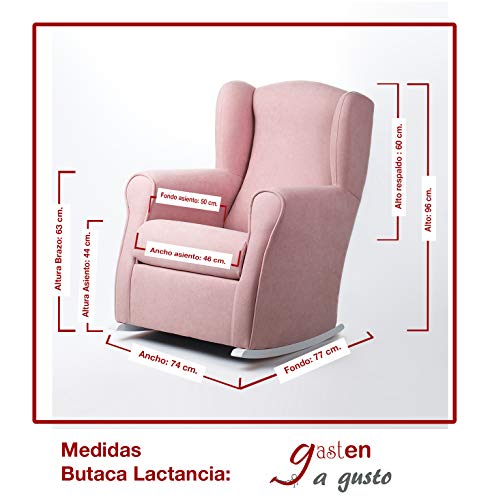 Sillón lactancia mecedora para dar el pecho, tamaño reducido (96 * 74 * 77 cm) Color rosa