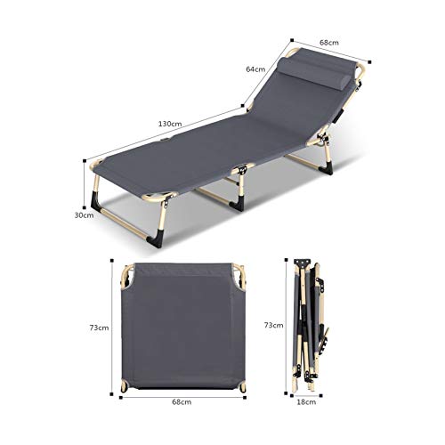 Sillón reclinable de gravedad cero al aire libre Cama plegable ligera, Cama individual de oficina ajustable Cama de acompañamiento hospitalario, Sillas de playa para acampar, soportar 661 lb / 300 k