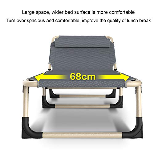 Sillón reclinable de gravedad cero al aire libre Cama plegable ligera, Cama individual de oficina ajustable Cama de acompañamiento hospitalario, Sillas de playa para acampar, soportar 661 lb / 300 k