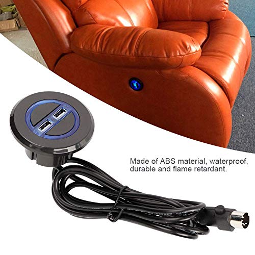 Sillón Reclinable Eléctrico Botón de Reemplazo del Sofá, Silla Elevadora Auricular de Control Manual Control Remoto con Cable USB Dual Reparación de Sofá Eléctrico Interfaz de Carga USB Doble Redo