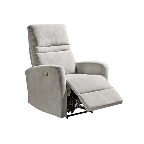 Sillón reclinable eléctrico con reposapiés, Sillón Relax eléctrico 1 Motor Modelo Lima (Gris Claro)