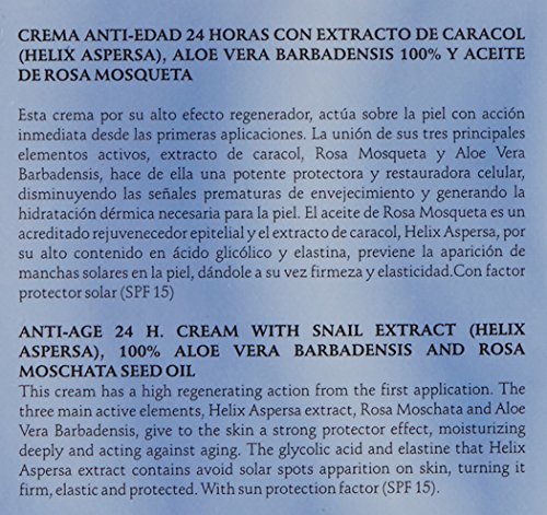 Simbiosis 150010 - Crema antiedad 24 horas con aloe, baba de caracol y rosa mosqueta