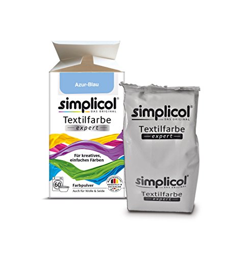 simplicol Expert Fabric Dye Tinte de Coloración para Textiles: Lavado a Mano o Lavadora - Tiñe y Restaura Sus Telas y Ropa - Azul