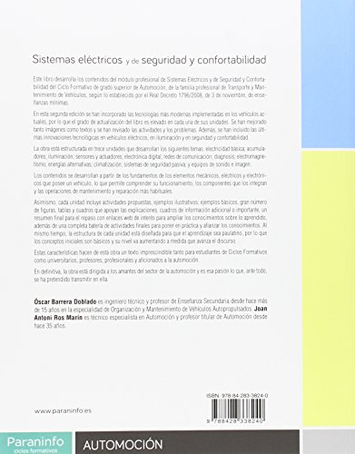 Sistemas eléctricos y de seguridad y confortabilidad 2.ª edición