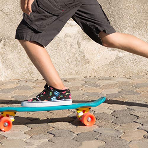 Skateboarding Tabla De Peces Pequeños Monopatín Callejero Scooters De Cuatro Ruedas para Niños Y Niñas Principiantes Soporte De Carga 100 Kg con Superficie Antideslizante (Color : Blue)