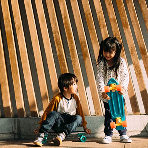 Skateboarding Tabla De Peces Pequeños Monopatín Callejero Scooters De Cuatro Ruedas para Niños Y Niñas Principiantes Soporte De Carga 100 Kg con Superficie Antideslizante (Color : Blue)