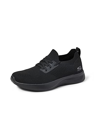 Skechers Bobs Squad 2-Shot Caller, Zapatillas Mujer, Negro (BBK Black Engineered Knit/Trim), 37 EU