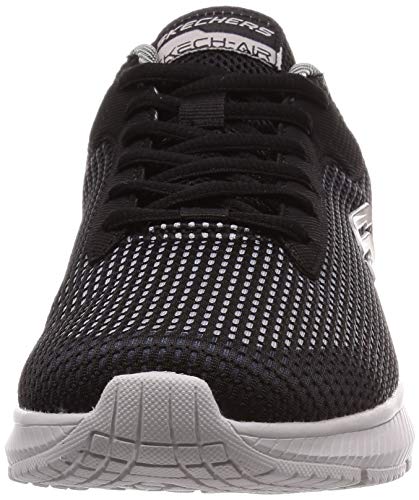 Skechers Dyna-Air-Blyce, Zapatillas Hombre, Negro (BKGY Black Mesh/Synthetic/Black Trim), 45 EU