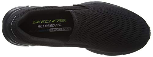 Skechers Equalizer 4.0, Zapatillas sin Cordones Hombre, Azul (Black Engineered Mesh/Black Trim BBK), 42 EU