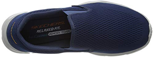 Skechers Equalizer 4.0, Zapatillas sin Cordones Hombre, Azul (Navy Engineered Mesh/Orange Trim Nvor), 42 EU