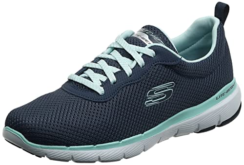 Skechers Flex Appeal 3.0-First Insight, Zapatillas Mujer, Azul (Nvaq Black Mesh/Trim), 38 EU