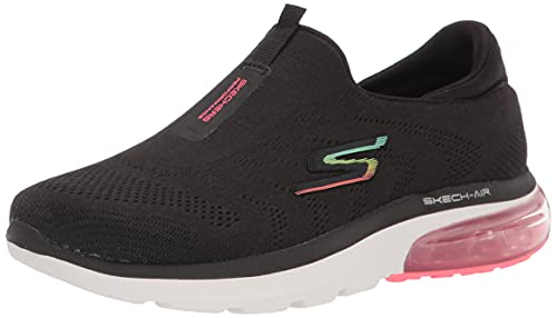 Skechers Go Walk Air 2.0, Zapatillas Mujer, Black/Pink, 37.5 EU