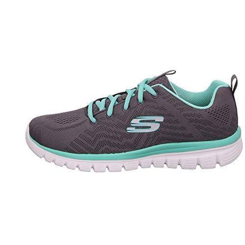 Skechers Graceful-Get Connected, Zapatillas Mujer, Gris (Ccgr Black Mesh), 39 EU