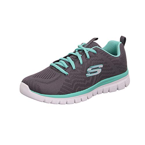 Skechers Graceful-Get Connected, Zapatillas Mujer, Gris (Ccgr Black Mesh), 39 EU