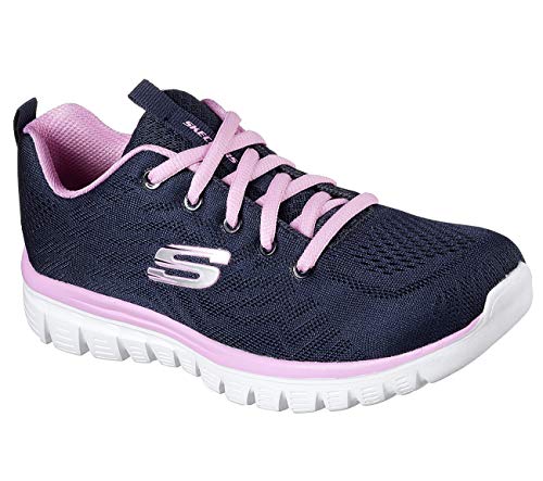 Skechers Graceful-Get Connected, Zapatillas Mujer, Multicolor (Nvpk Black Mesh), 40 EU