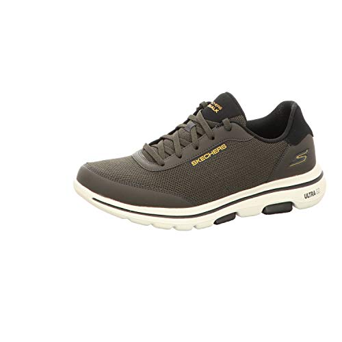 Skechers Men's Go 5 Forging-Textured Knit Lace Up Performance Walking Shoe, Olive, 10.5