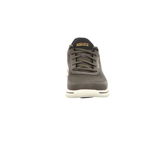 Skechers Men's Go 5 Forging-Textured Knit Lace Up Performance Walking Shoe, Olive, 10.5