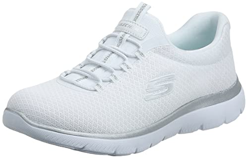 Skechers Summits, Zapatillas Mujer, Blanco (White/Silver), 37 EU