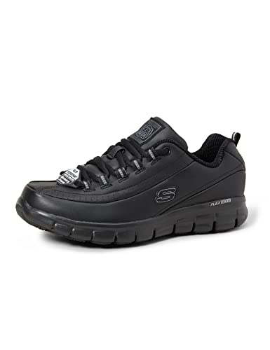 Skechers Sure Track-Trickel, Zapatos de Trabajo Mujer, Negro (BLK Black Leather), 40 EU