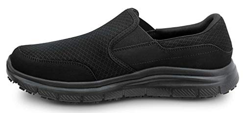 Skechers Work Ella - Women's Black, Soft Toe, MaxTrax Slip Resistant, Slip-on Athletic (11.0 M)