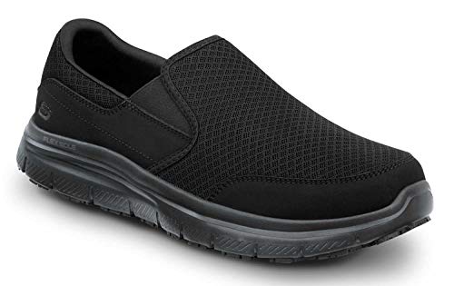 Skechers Work Ella - Women's Black, Soft Toe, MaxTrax Slip Resistant, Slip-on Athletic (11.0 M)