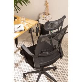 SKLUM Silla de Oficina con Ruedas y Reposacabezas Teill Black Poliprolileno - Nylon Negro - (Elige Color)