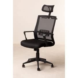 SKLUM Silla de Oficina con Ruedas y Reposacabezas Teill Black Poliprolileno - Nylon Negro - (Elige Color)